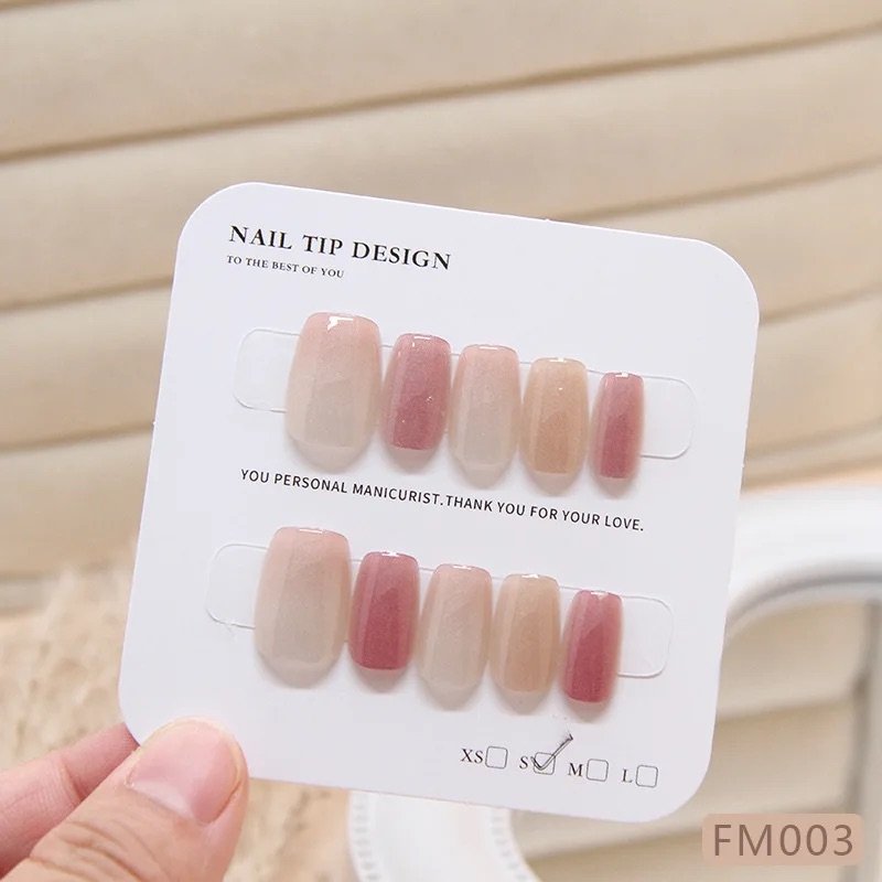 Uñas press on rosado beige ojo de gato a tu medida